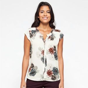 White Split Neck Blouse